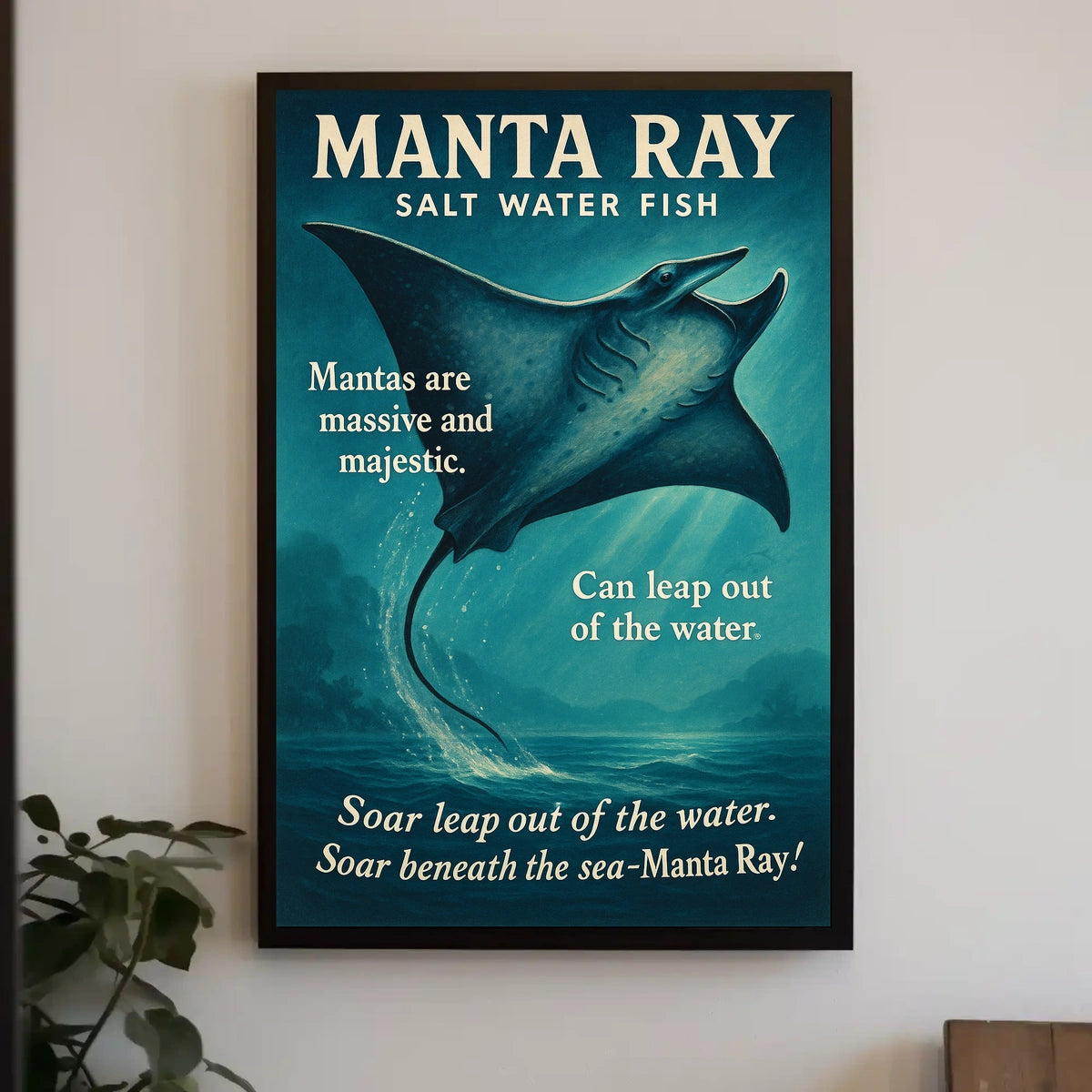 Majestic Manta Ray Poster