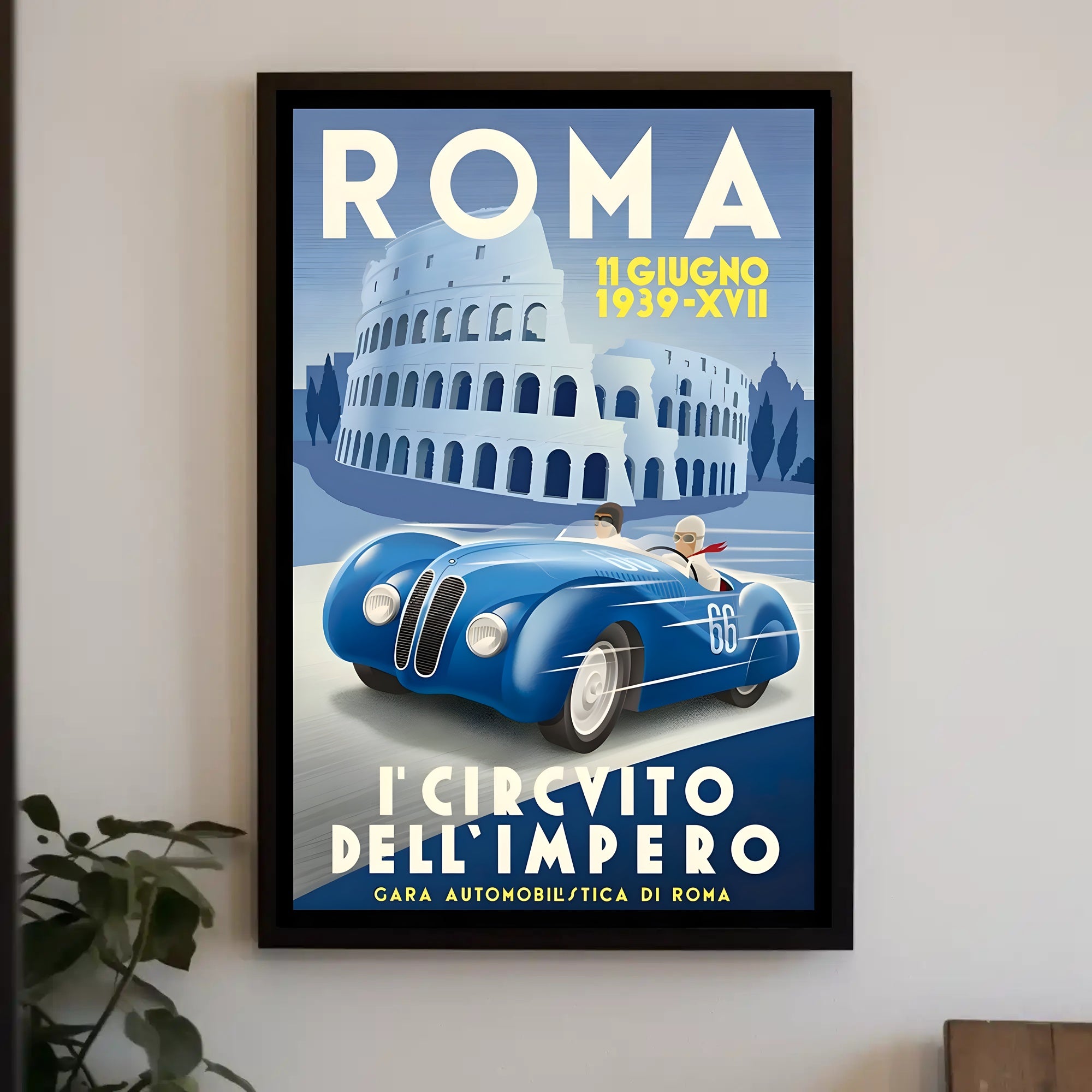 Historic Rome Car Race Poster
