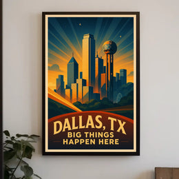 Dallas, TX Big Things Happen Here Poster