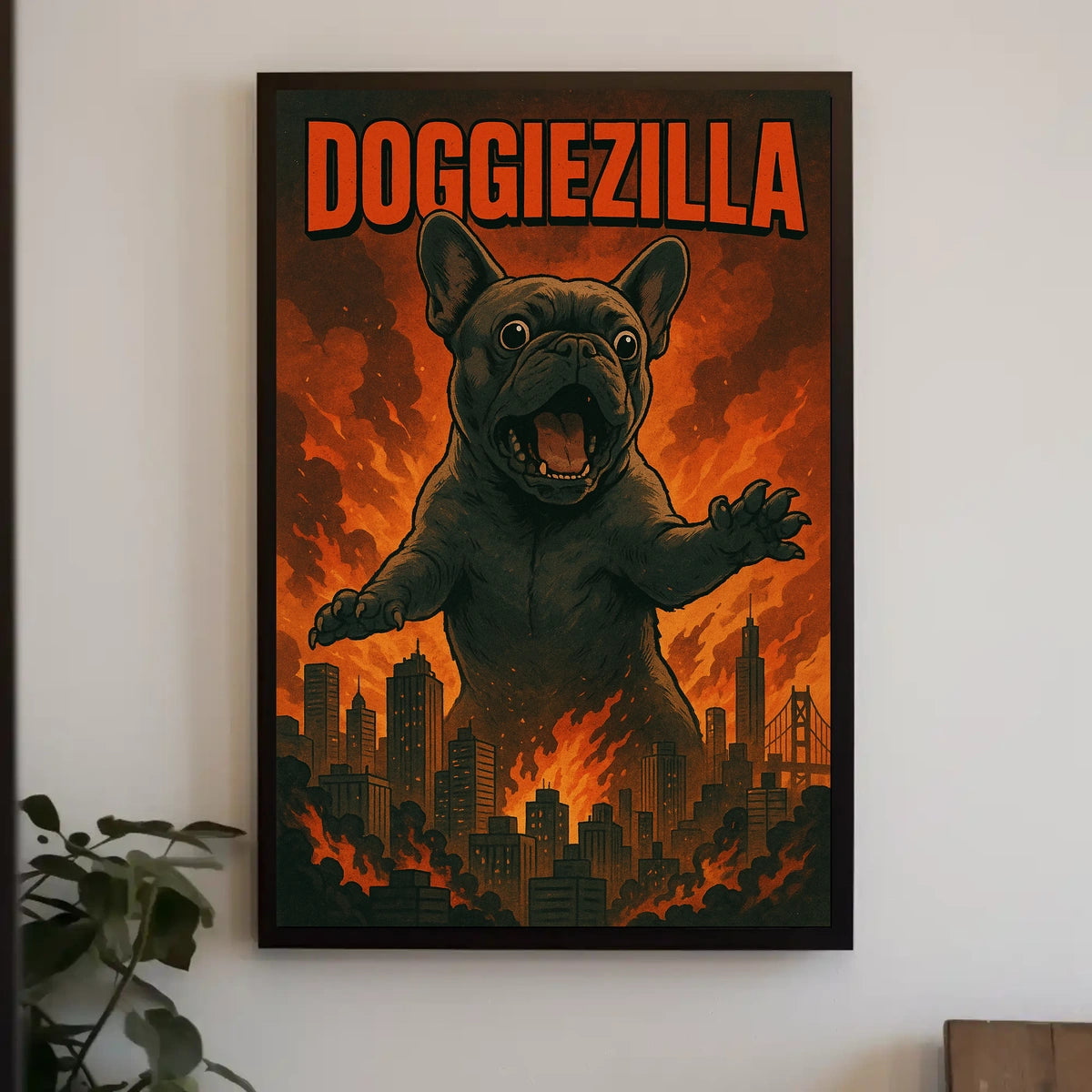 Doggiezilla Poster Real World Scenery Wall Art 18x24