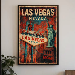 Las Vegas Vintage Travel Art Deco Collector Poster