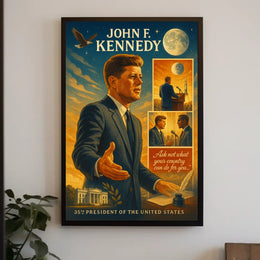 John F. Kennedy Inspirational Legacy Vintage Poster