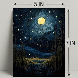 Starry Night Landscape Poster PosterGoat