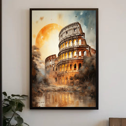 Colosseum Glory Ancient Rome Travel Poster