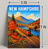New Hampshire Autumn Train Journey Poster PosterGoat
