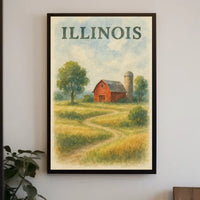 Illinois Countryside Dreamer Rustic Poster