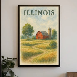 Illinois Countryside Dreamer Rustic Poster