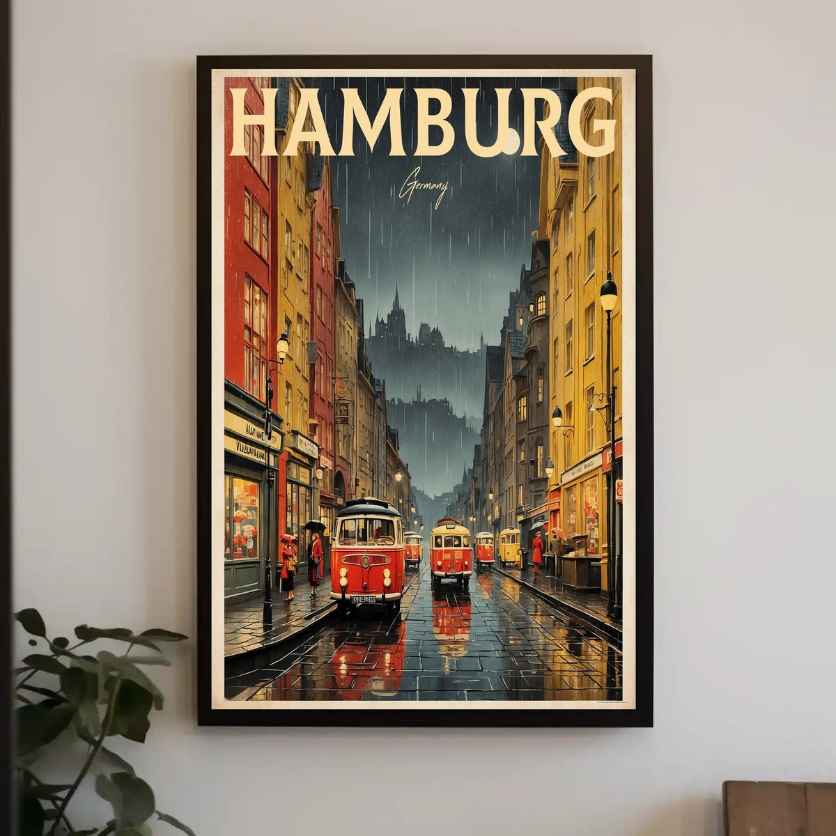 Hamburg A Rainy Day in Germany Poster