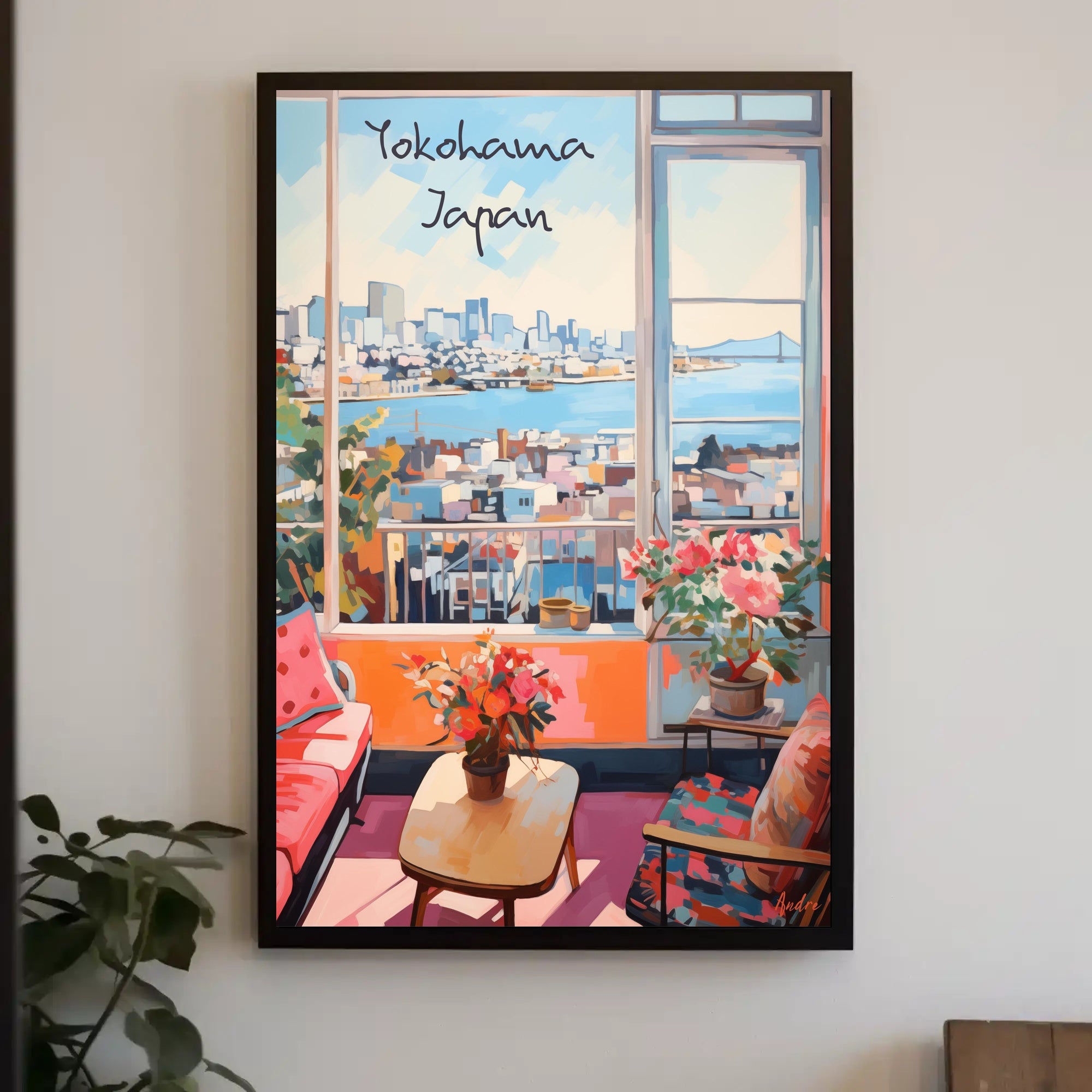 Scenic Yokohama Interior View Modern Urban Cityscape Poster