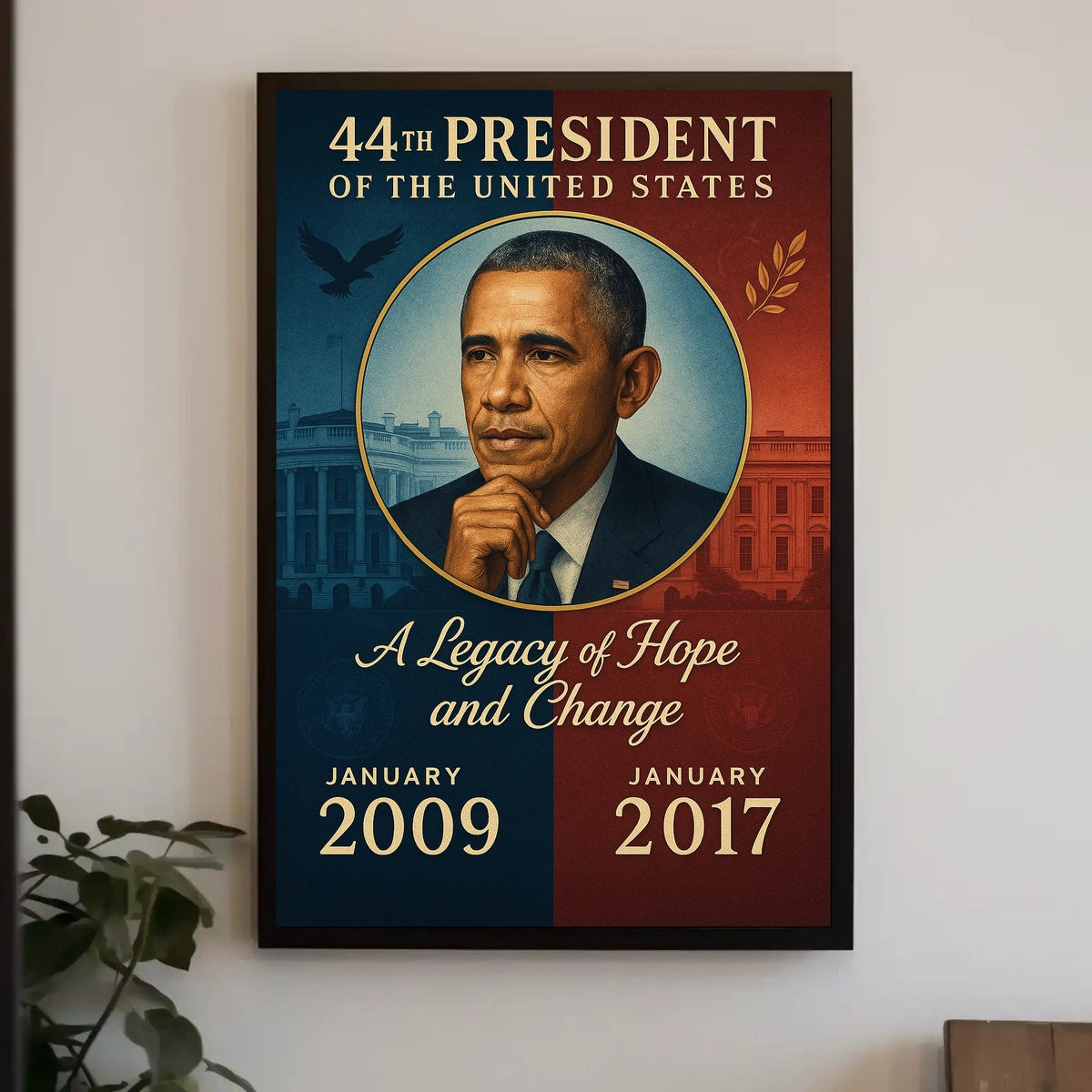 Barack Obama Iconic Portrait Poster in Historical or Presidential Poster
