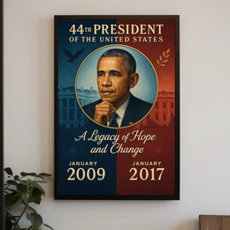 Barack Obama Iconic Portrait Poster in Historical or Presidential Poster
