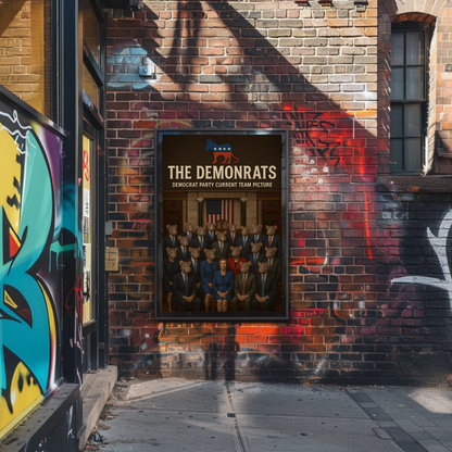Demonrats Political Satire Group Portrait Parody Poster