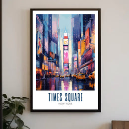 Times Square Vibrant Urban Life Poster Modern Wall Art