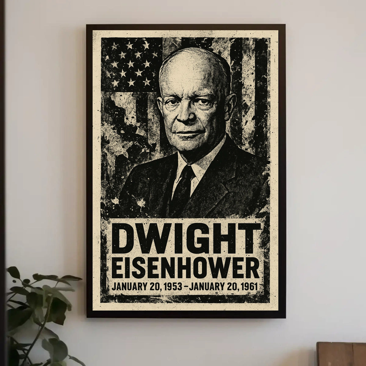 Eisenhower Vintage Patriotism US Flag Collector Poster