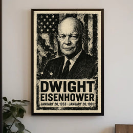 Eisenhower Vintage Patriotism US Flag Collector Poster