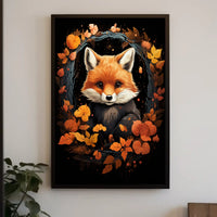 Red Panda Autumnal Whimsy Art Poster Decor