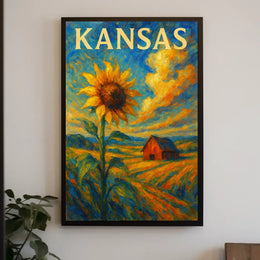 Kansas Sunflower Fields Poster