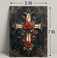 Roses And Cross Poster