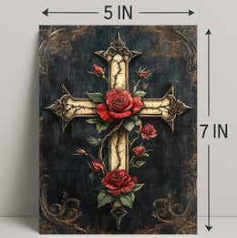 Roses And Cross Poster