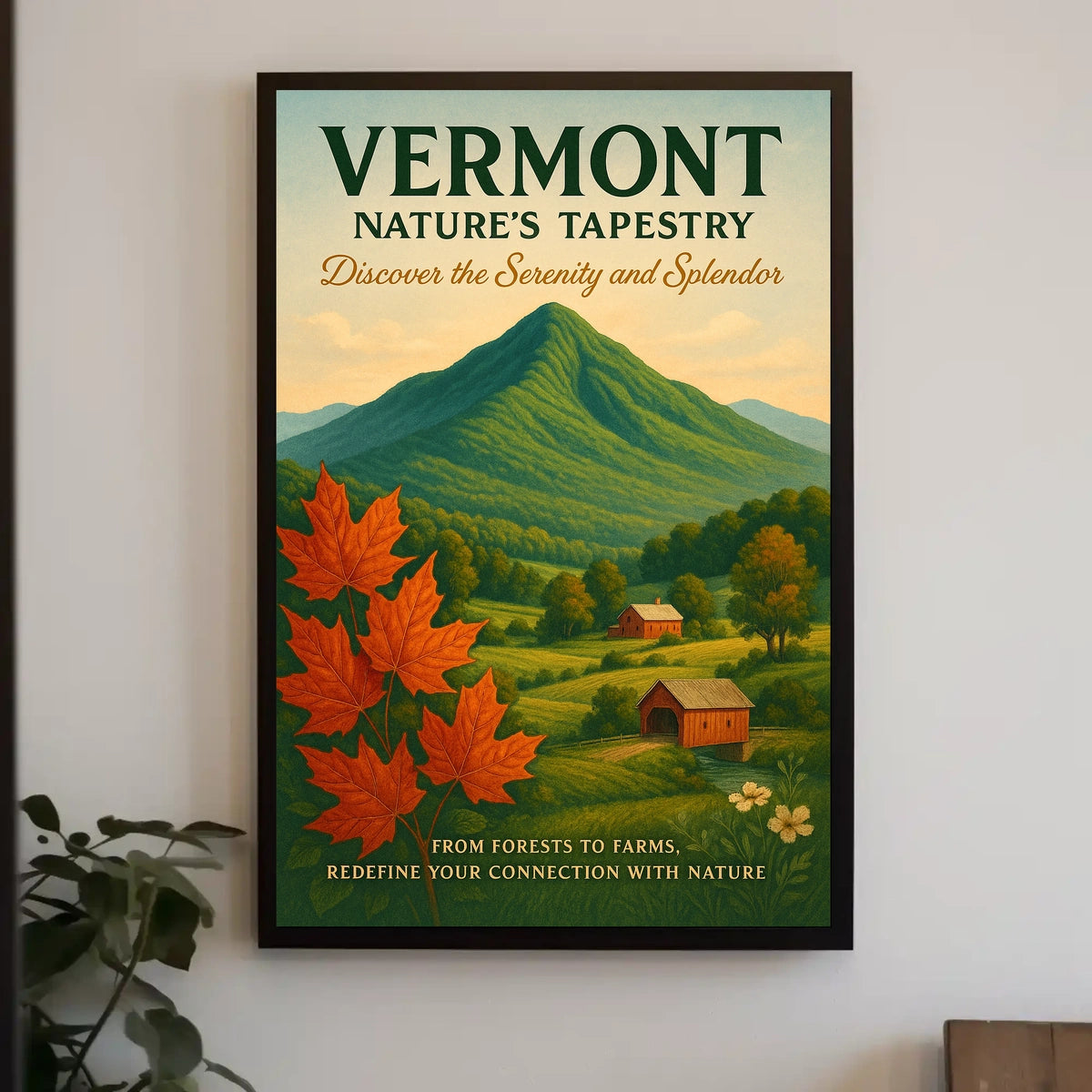 Vermont Nature Landscape Mountains Forests Poster