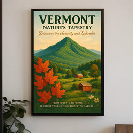 Vermont Nature Landscape Mountains Forests Poster