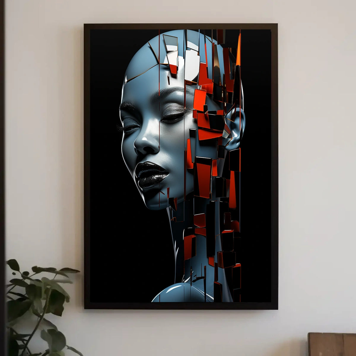 Futuristic Abstract Human AI Art Poster Print