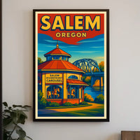 Salem Oregon Riverfront Carousel Poster