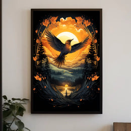 Flight At Sunset Poster