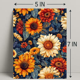 Vibrant Floral Illustration with Modern Artistic Poster
