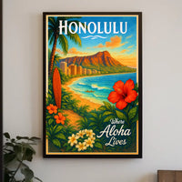 Honolulu Where Aloha Lives Poster