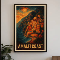 Amalfi Coast Poster Wall Art 18x24 Coastal Decor Gallery