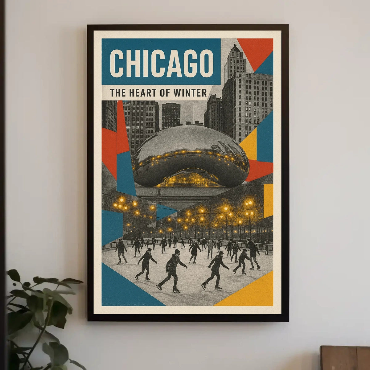 Scenes Of Chicago Heart Of Winter Cityscape Wall Poster