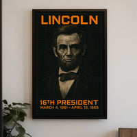 Abraham Lincoln 16th President of the United States Techno Schematic Poster