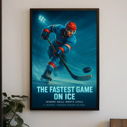 Dynamic Ice Hockey Action Scene Sports Poster PosterGoat