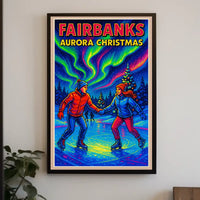 Fairbanks Aurora Christmas Poster