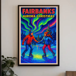 Fairbanks Aurora Christmas Poster
