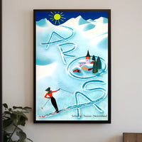 Skiing in Arosa Swiss Alps Travel Poster PosterGoat