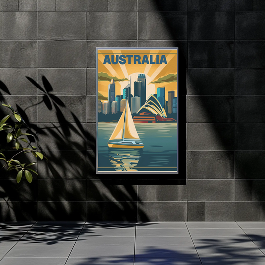 Vintage Travel Poster - Australia Sydney Harbor