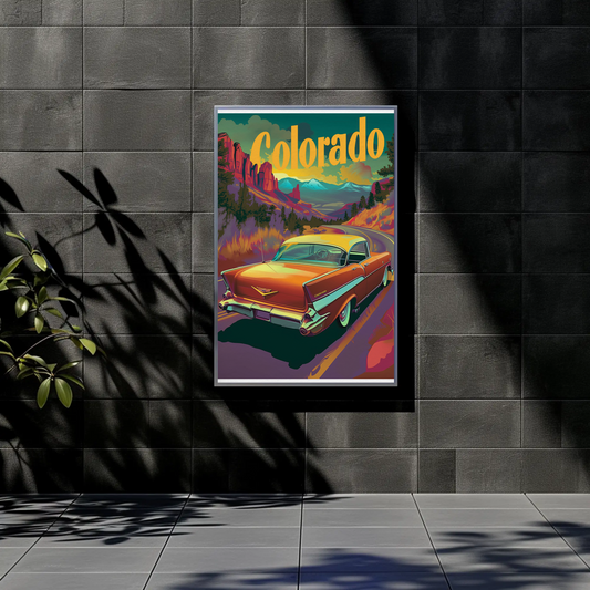 Colorado Roadtrip Vintage Poster