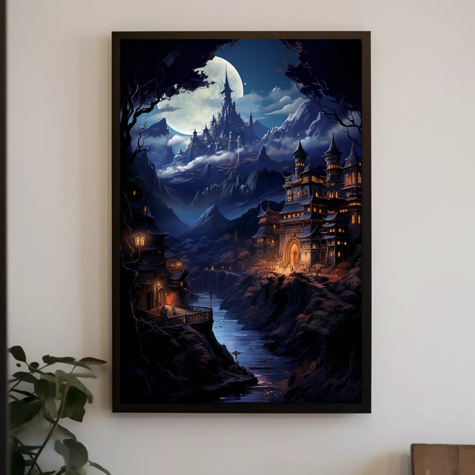 Enchanted Moonlit Castle Poster