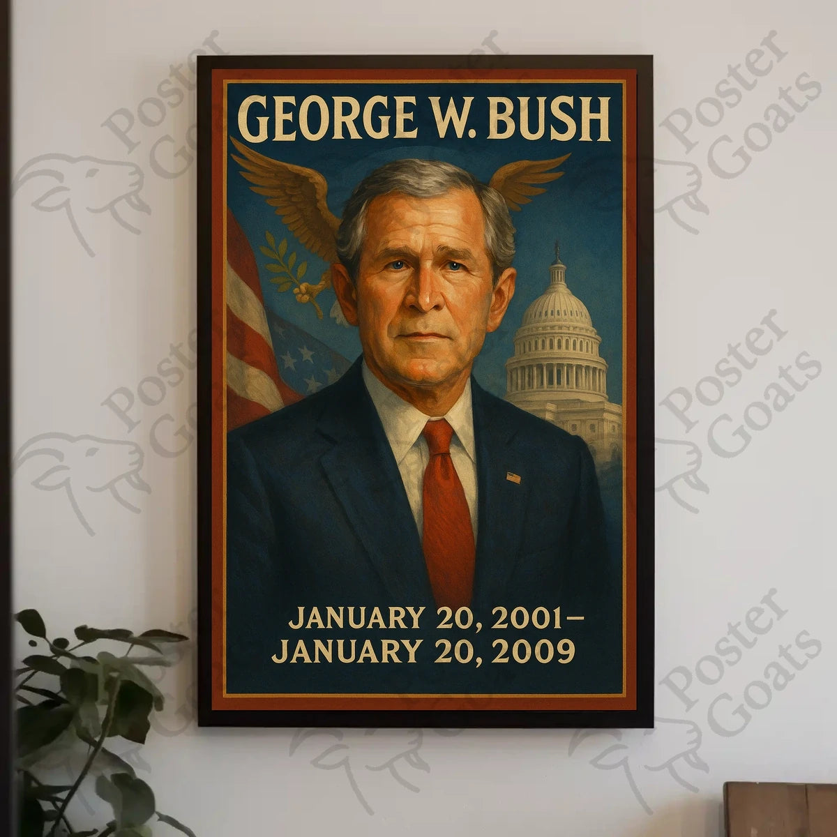 George W. Bush Vintage Presidential Art Poster
