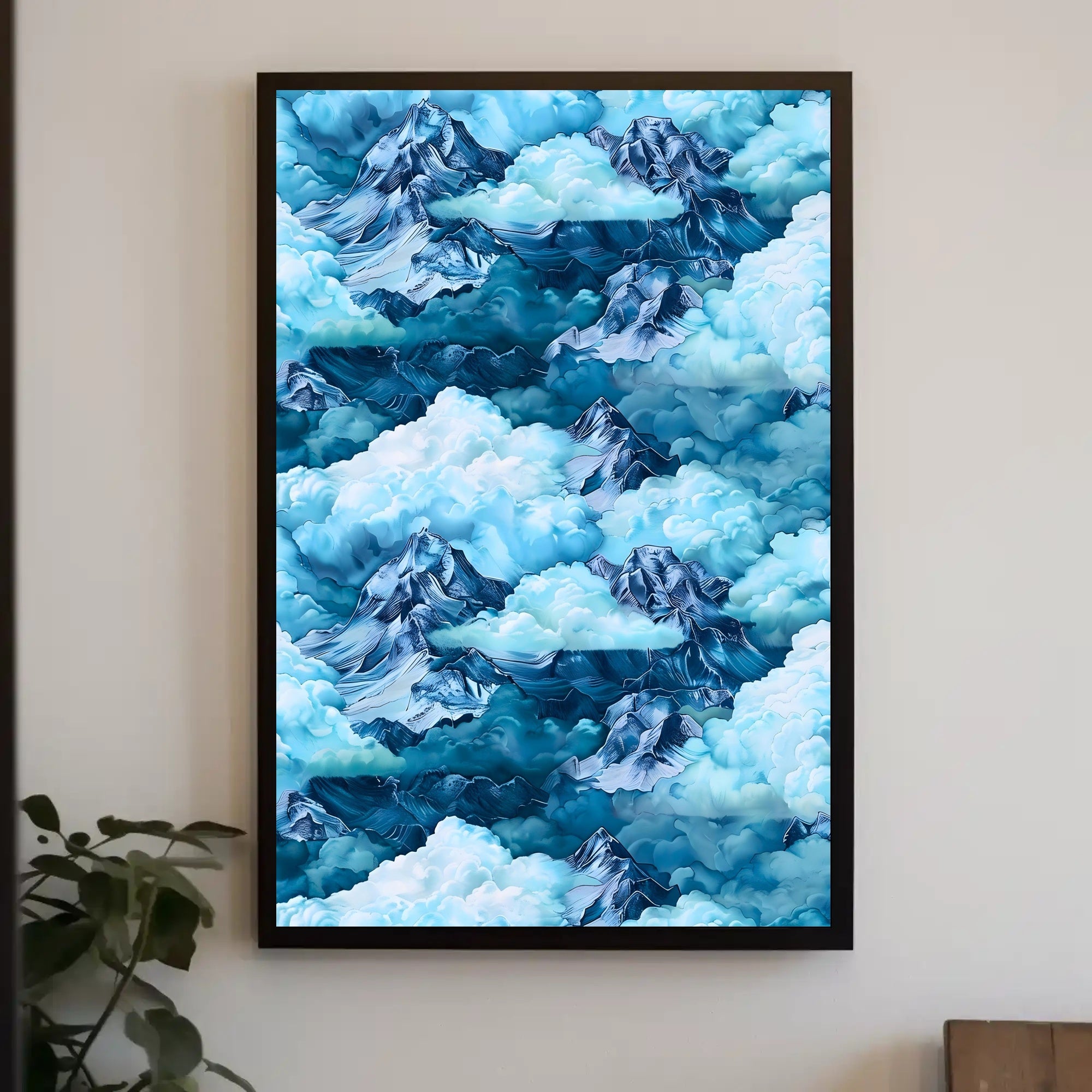 Majestic Mountain Clouds Wall Art Print