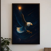 Majestic Eagle in Space Adventure Space or Astronomy Poster