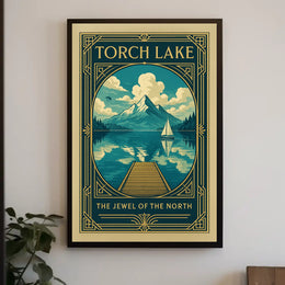 Torch Lake Vintage Travel Poster
