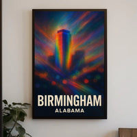 Birmingham Skyline Vibrant Vision Digital Painting Urban Cityscape Travel Inspired Decor Poster