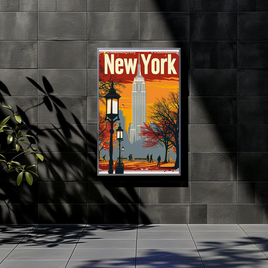 Empire State Building Vintage New York Style Poster