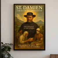 St. Damien Inspirational Legacy Vintage Heritage Poster