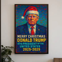 Trump in Santa Hat Merry Christmas 2025 Poster