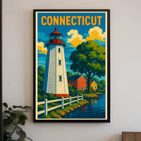 Connecticut Lighthouse Scene Poster