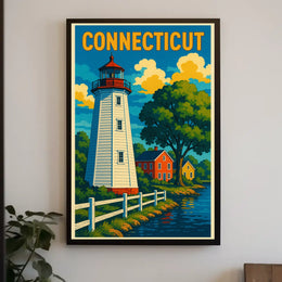 Connecticut Lighthouse Scene Poster
